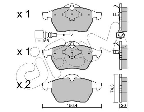 CIFAM 822-181-4 Brake pad set incl. wear warning contact
