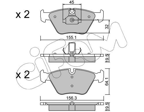 CIFAM 822-207-3 Brake pad set prepared for wear indicator