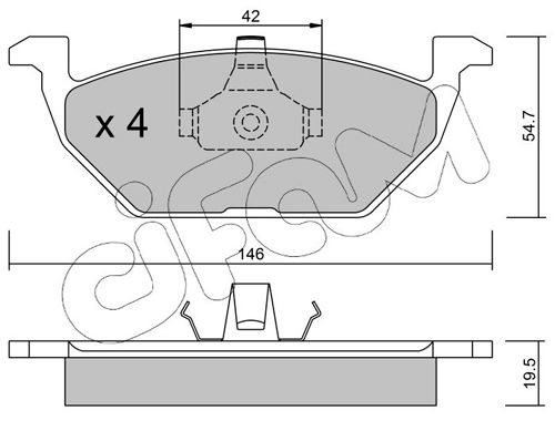 CIFAM 822-211-0 Brake pad set excl. wear warning contact, not prepared for wear indicator