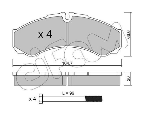 CIFAM 822-212-0 Brake pad set prepared for wear indicator