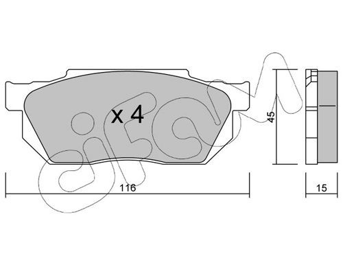20959 CIFAM excl. wear warning contact, not prepared for wear indicator Thickness 1: 15,0mm Brake pads 822-247-0 buy