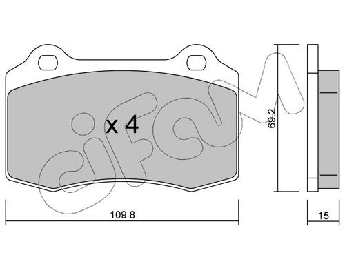 CIFAM 822-251-2 Brake pad set excl. wear warning contact, not prepared for wear indicator