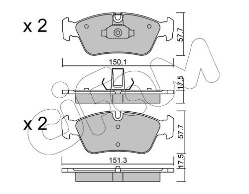 Set of brake pads CIFAM prepared for wear indicator - 822-260-0