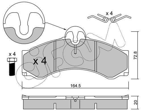 CIFAM 822-262-0 Brake pad set prepared for wear indicator