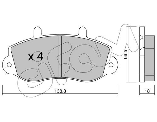 CIFAM 822-264-0 Brake pad set excl. wear warning contact, not prepared for wear indicator