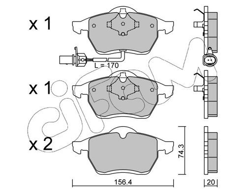 21848 CIFAM incl. wear warning contact Thickness 1: 20,0mm Brake pads 822-279-1 buy