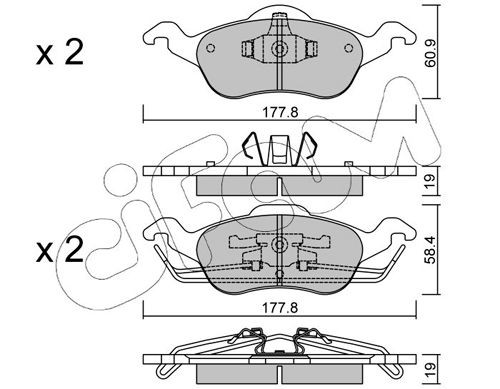 CIFAM 822-291-0 Brake pad set excl. wear warning contact, not prepared for wear indicator