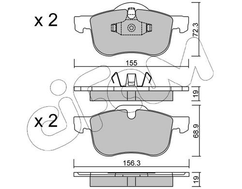 CIFAM 822-309-0 Brake pad set excl. wear warning contact, not prepared for wear indicator