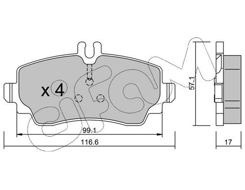 CIFAM 822-310-0 Brake pad set prepared for wear indicator
