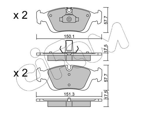 CIFAM 822-312-0 Brake pad set prepared for wear indicator