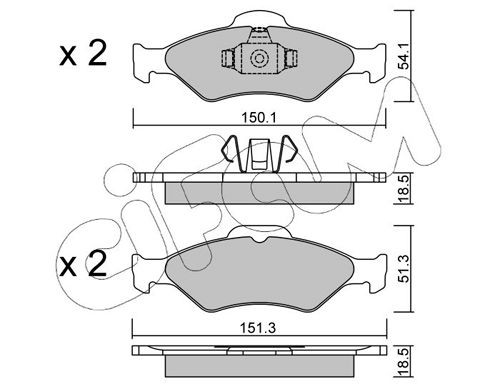 CIFAM 822-315-0 Brake pad set excl. wear warning contact, not prepared for wear indicator
