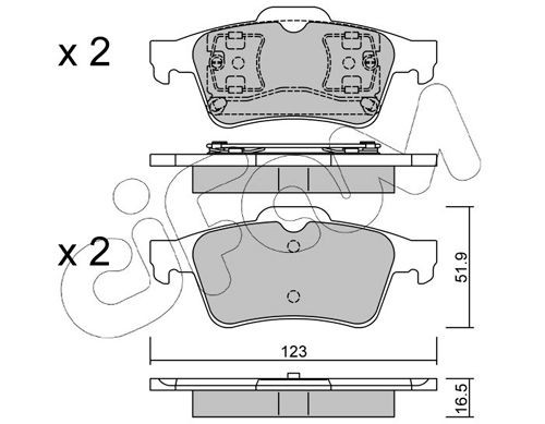 CIFAM 822-337-0 Brake pad set excl. wear warning contact, not prepared for wear indicator