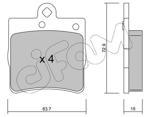 CIFAM 822-343-0 Brake pad set excl. wear warning contact, not prepared for wear indicator