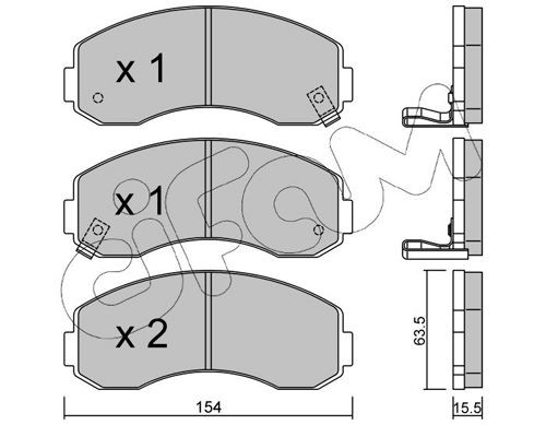 23784 CIFAM with acoustic wear warning Thickness 1: 15,5mm Brake pads 822-377-0 buy