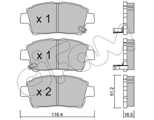 23510 CIFAM with acoustic wear warning Thickness 1: 16,5mm Brake pads 822-423-0 buy