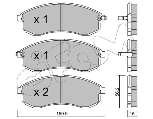 23879 CIFAM with acoustic wear warning Thickness 1: 16,0mm Brake pads 822-482-0 buy