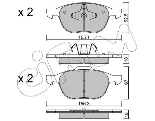 CIFAM 822-534-0 Brake pad set excl. wear warning contact, not prepared for wear indicator