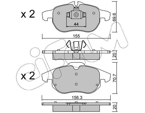 CIFAM 822-540-0 Brake pad set prepared for wear indicator