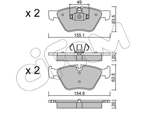 Brake pad kit CIFAM prepared for wear indicator - 822-557-5