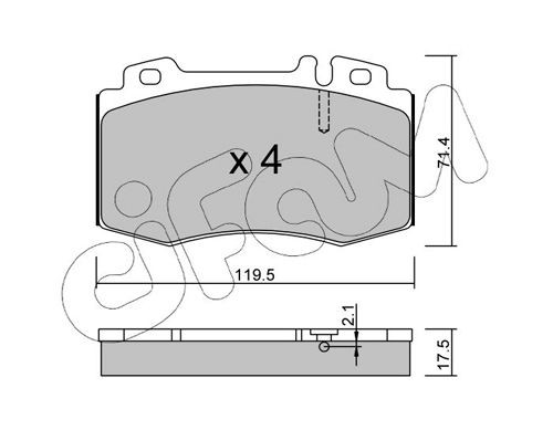 23045 CIFAM prepared for wear indicator Thickness 1: 17,5mm Brake pads 822-563-0 buy