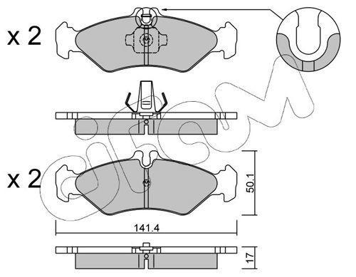 CIFAM 822-571-0 Brake pad set prepared for wear indicator