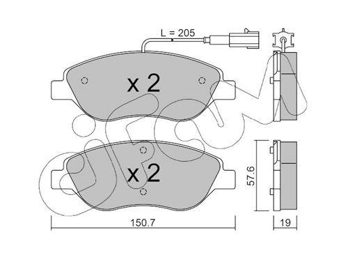 23711 CIFAM incl. wear warning contact Thickness 1: 19,0mm Brake pads 822-577-1 buy