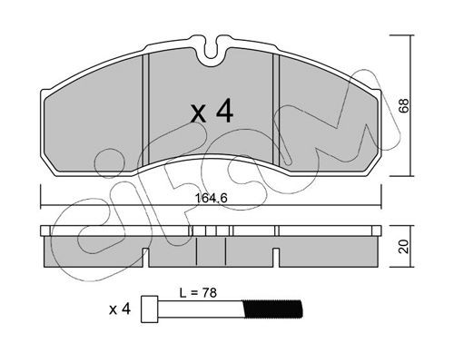 CIFAM 822-578-0 Brake pad set prepared for wear indicator