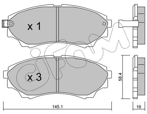 24353 CIFAM with acoustic wear warning Thickness 1: 16,0mm Brake pads 822-610-0 buy