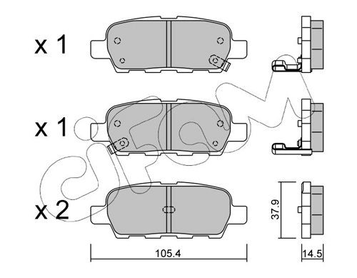 23814 CIFAM with acoustic wear warning Thickness 1: 14,5mm Brake pads 822-612-0 buy