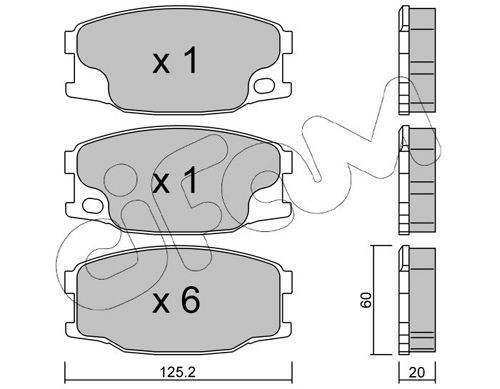 29242 CIFAM prepared for wear indicator Thickness 1: 20,0mm Brake pads 822-622-0 buy