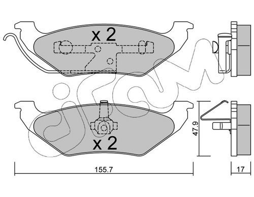 23626 CIFAM excl. wear warning contact, not prepared for wear indicator Thickness 1: 16,0mm Brake pads 822-624-0 buy