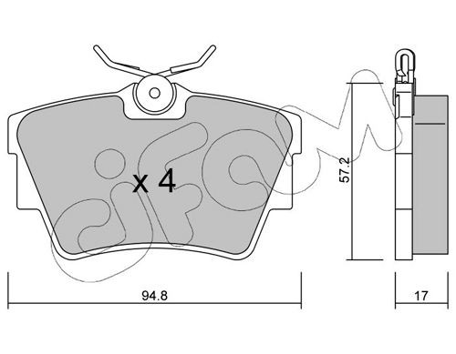 CIFAM 822-635-0 Brake pad set excl. wear warning contact, not prepared for wear indicator