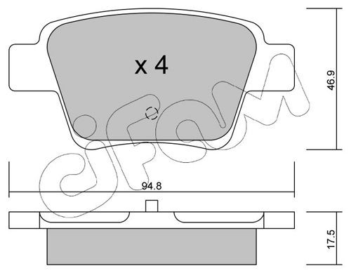 CIFAM 822-639-0 Brake pad set excl. wear warning contact, not prepared for wear indicator