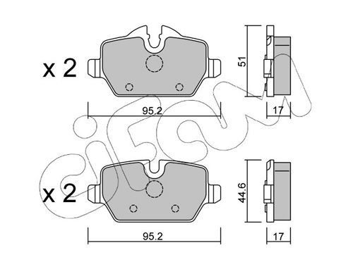 Brake pad set CIFAM prepared for wear indicator - 822-641-0