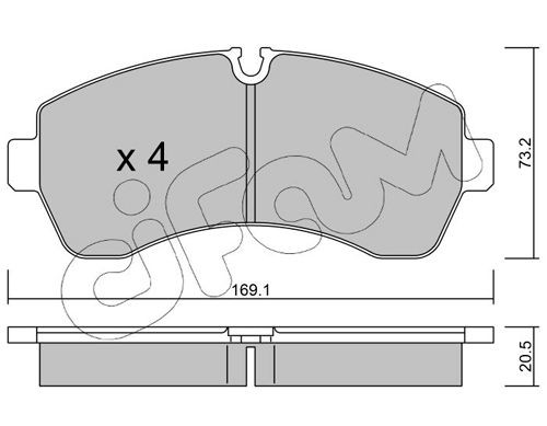 CIFAM 822-673-0 Brake pad set prepared for wear indicator