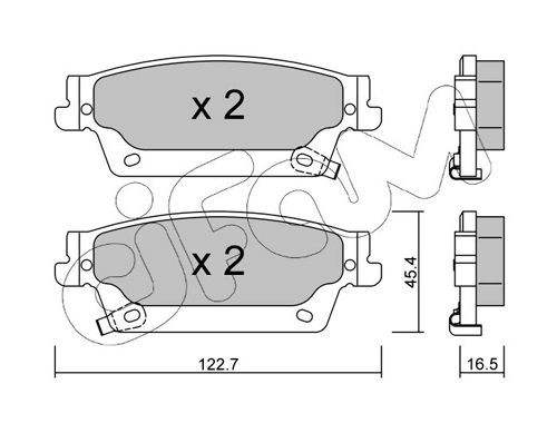 24266 CIFAM with acoustic wear warning Thickness 1: 16,5mm Brake pads 822-701-0 buy