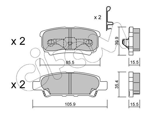 CIFAM 822-737-0 Brake pad set excl. wear warning contact, not prepared for wear indicator