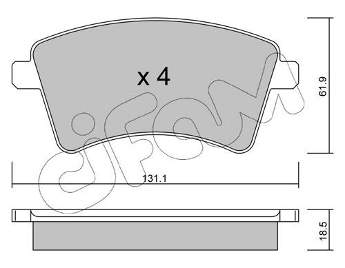 CIFAM 822-812-0 Brake pad set excl. wear warning contact, not prepared for wear indicator