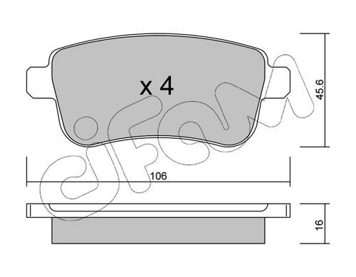 CIFAM 822-818-0 Brake pad set excl. wear warning contact, not prepared for wear indicator