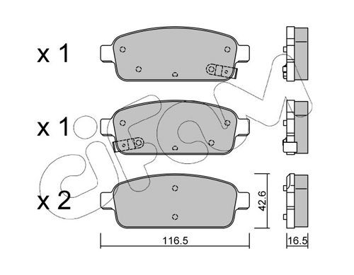 25096 CIFAM with acoustic wear warning Thickness 1: 16,5mm Brake pads 822-840-0 buy
