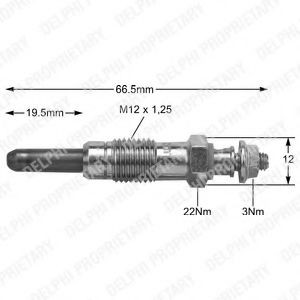 DELPHI 11V M12 x 1.25 Thread Size: M12 x 1.25 Glow plugs HDS271 buy