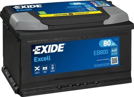 115SE EXIDE EXCELL EB800 Start stop battery 80Ah
