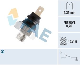 FAE 11400 Oil Pressure Switch M12x1,5, 0,75 bar