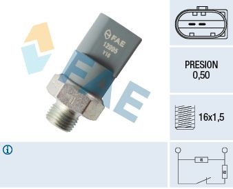 FAE M 16x1,5, 0,5 bar Number of pins: 2-pin connector Oil Pressure Switch 12995 buy