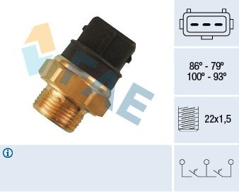FAE 38250 JAGUAR Temperature switch, radiator fan in original quality