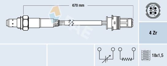 FAE Diagnostic Probe Cable Length: 670mm Oxygen sensor 77329 buy