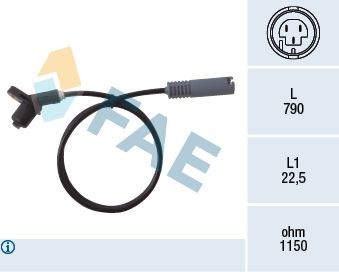 FAE Rear Axle, Inductive Sensor, 2-pin connector, 790mm Number of pins: 2-pin connector Sensor, wheel speed 78017 buy
