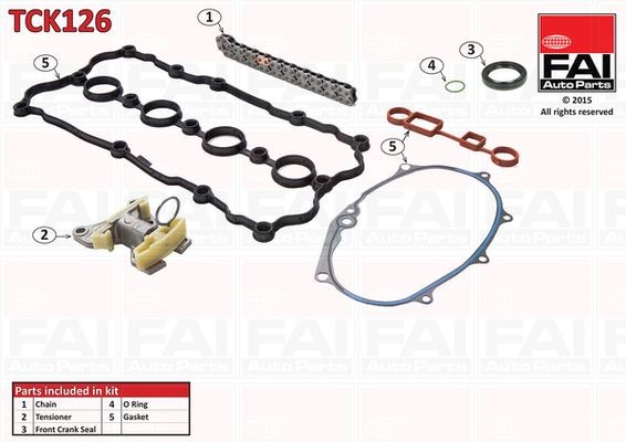 FAI AutoParts without gears, with gaskets/seals, Simplex, Bolt Chain Timing chain set TCK126 buy