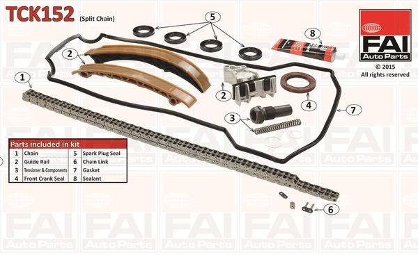 original Mercedes S124 Timing chain kit FAI AutoParts TCK152
