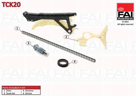 FAI AutoParts without gears, with gaskets/seals, Simplex, Bolt Chain Timing chain set TCK20 buy